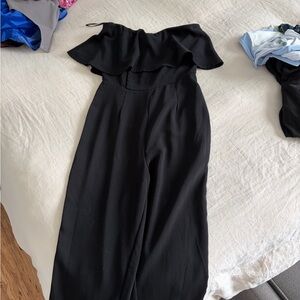 Elegant Black Strapless Jumpsuit